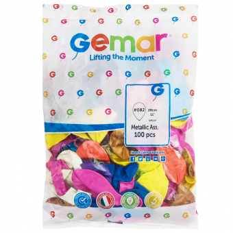 Купить Шары воздушные METALLIC "Gemar" 10" (100шт). Микс цветов оптом